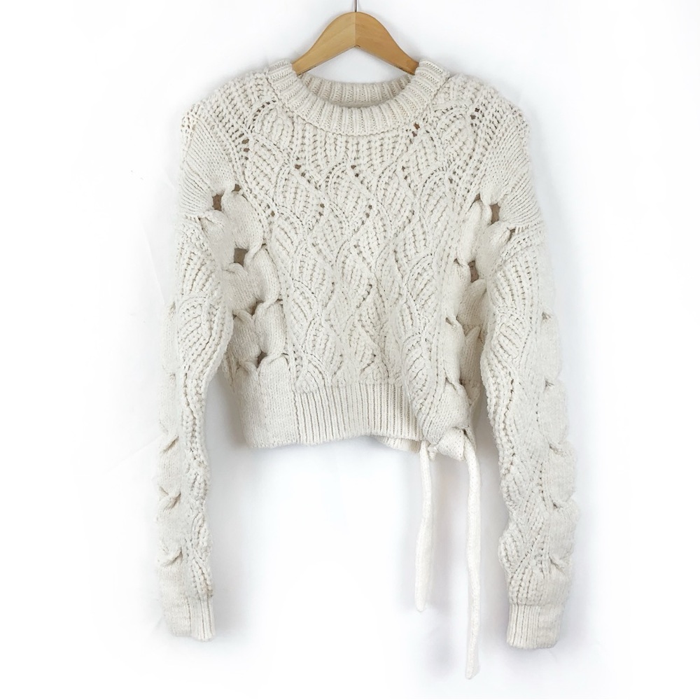 Zara Cream Cable Knit Sweater